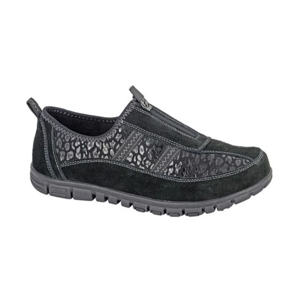 Boulevard Womens/Ladies Suede Sneakers / Black